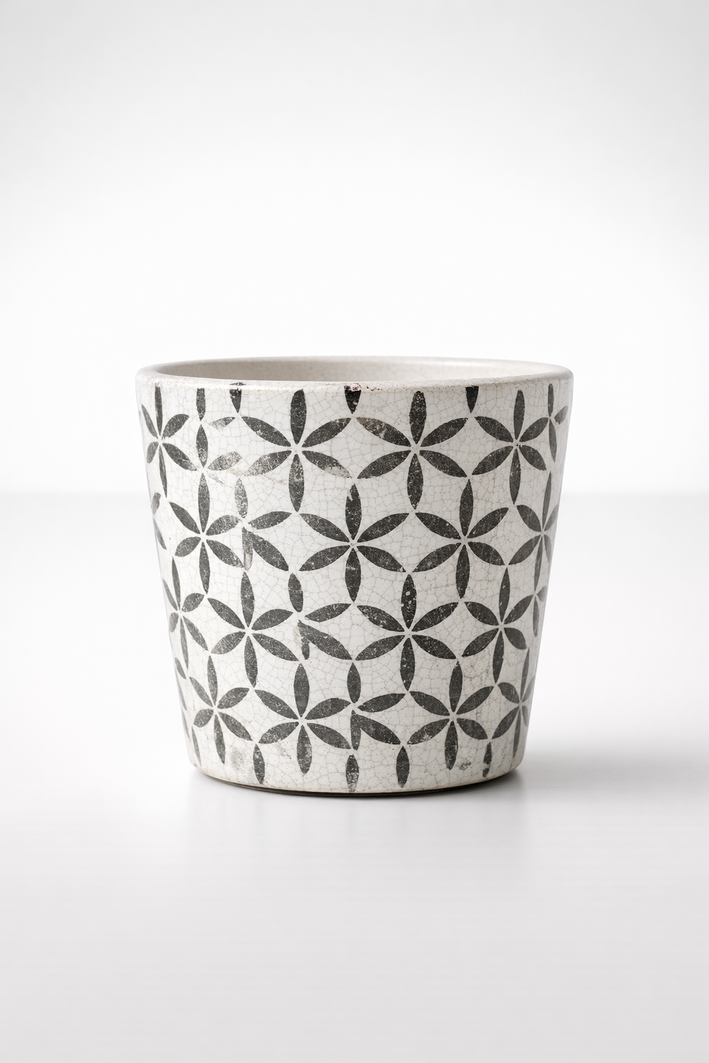 Black Round Star Planter
