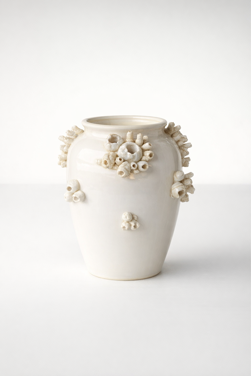 Off White Ceramic Barnacle Vase