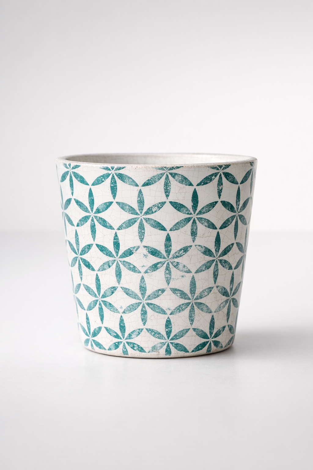 Turquoise Round Star Planter
