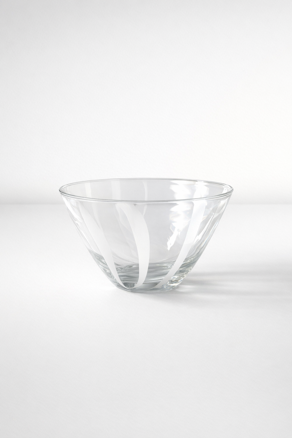 Clear & Stripe Milk Glass Bowl