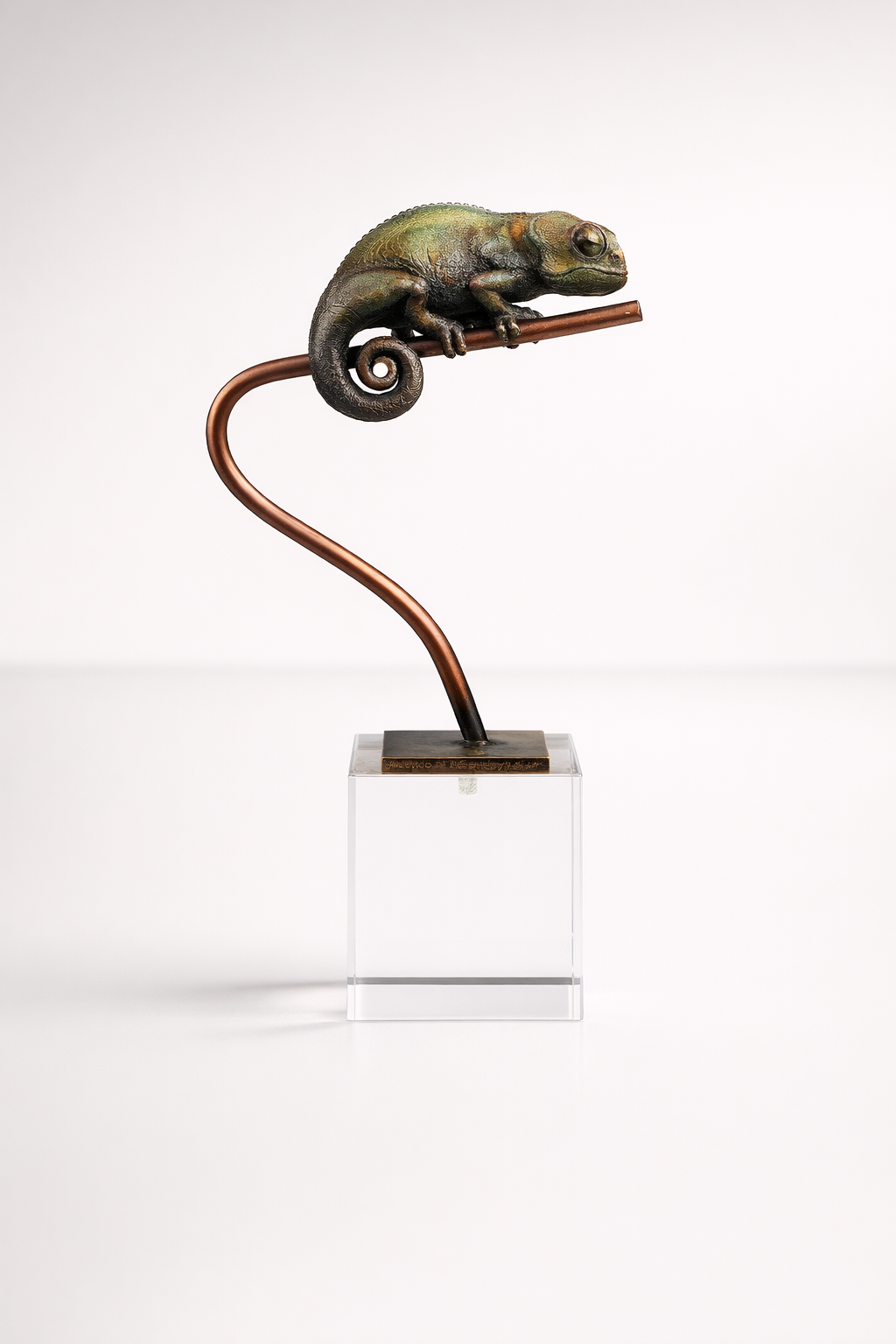 Baby Chameleon On Crystal Base