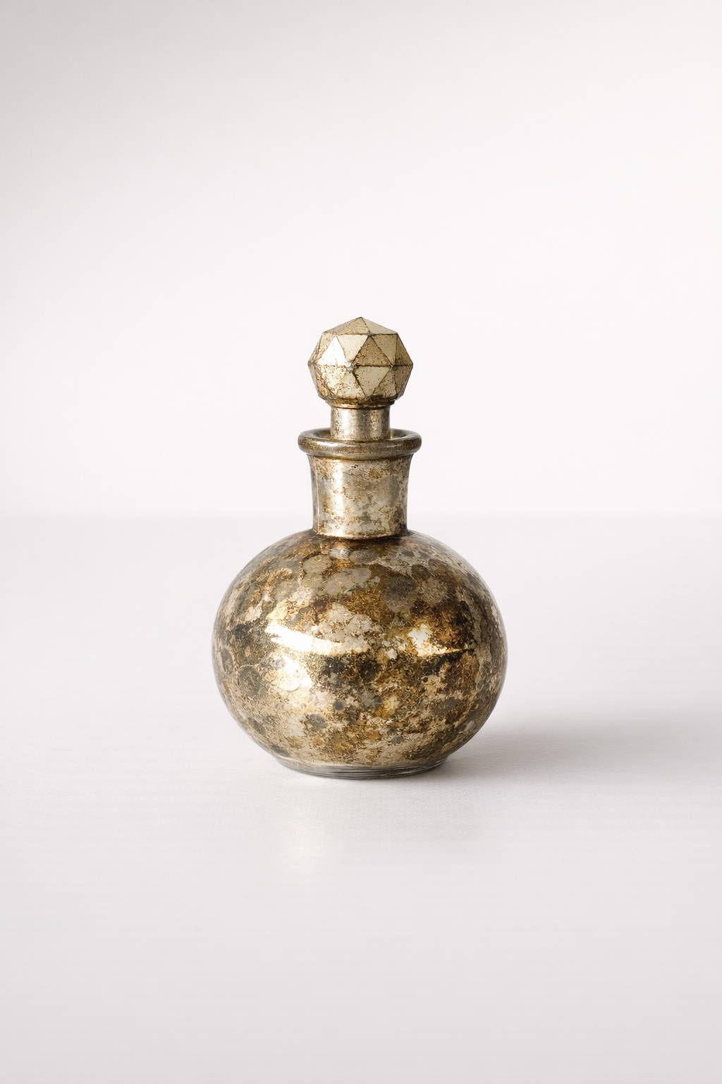 Small Silver Gold Glass Perfume Bottle