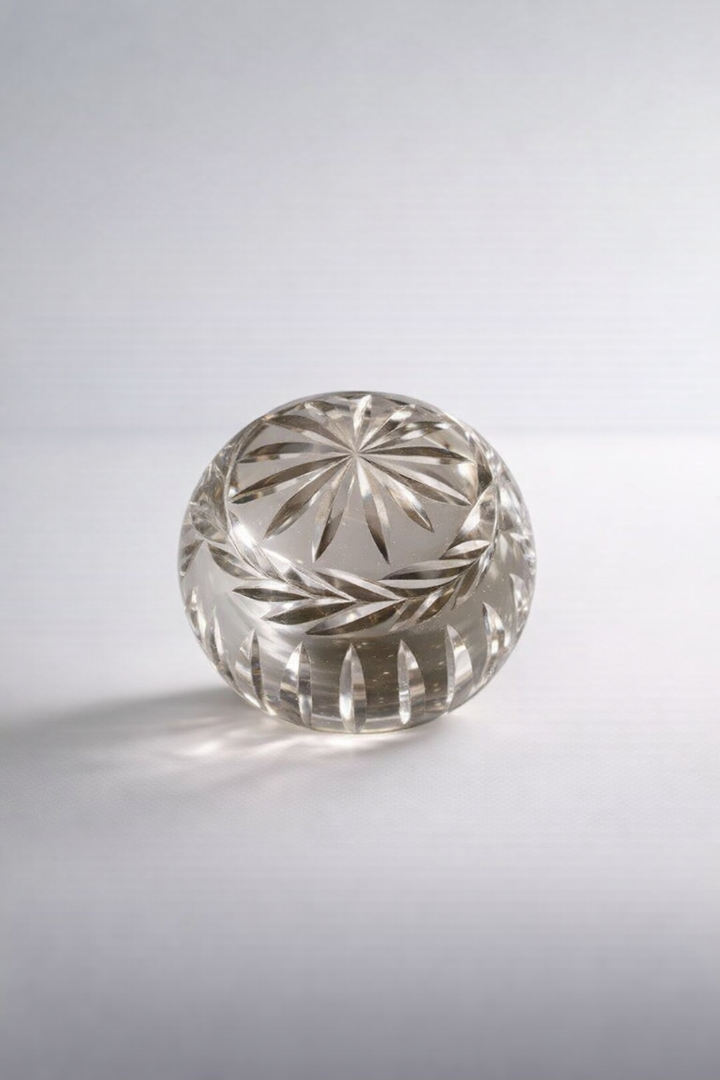 Round Glass Etched Paper Weight