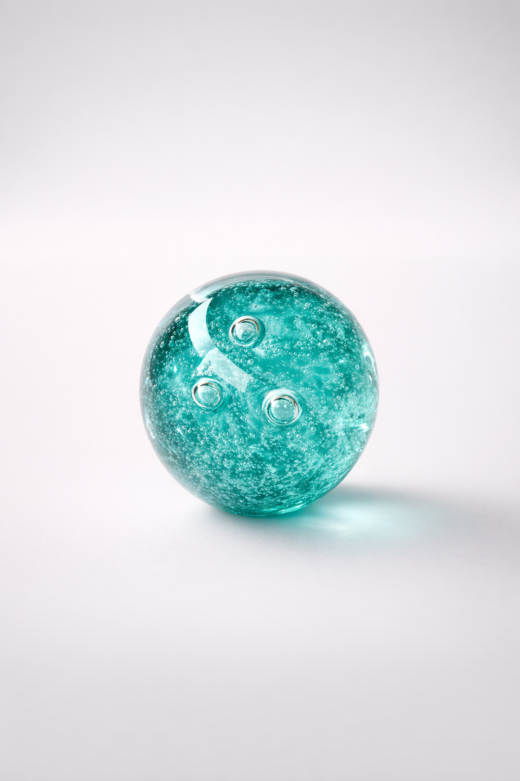 Large Aqua Glass Paperweight
