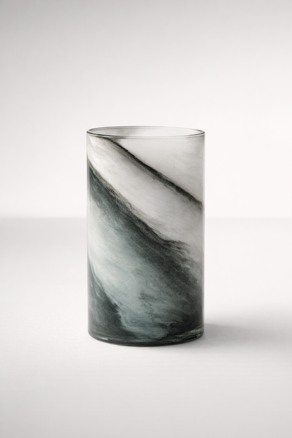 Smokey Black Grey Glass Vase