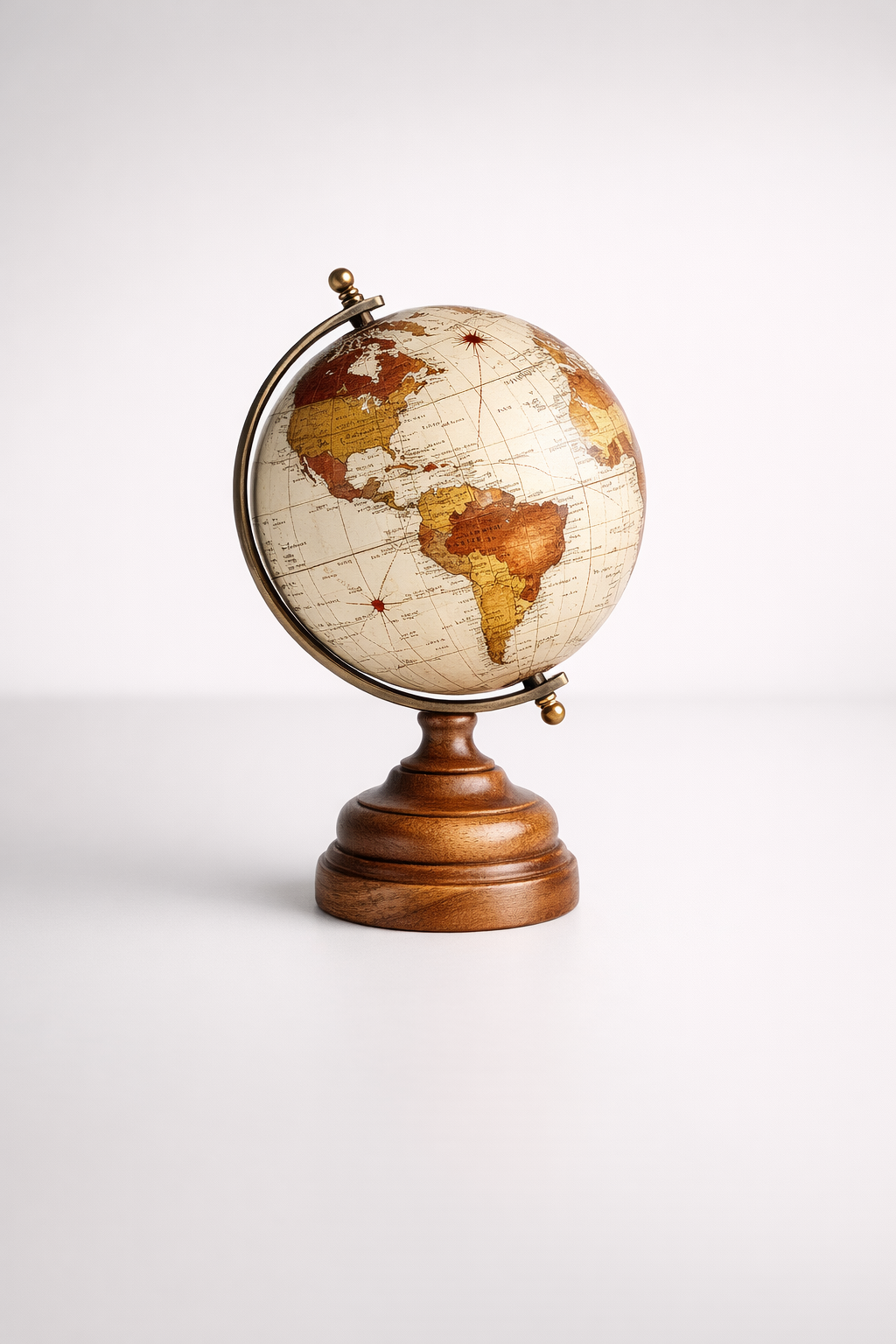 Small Cream World Globe