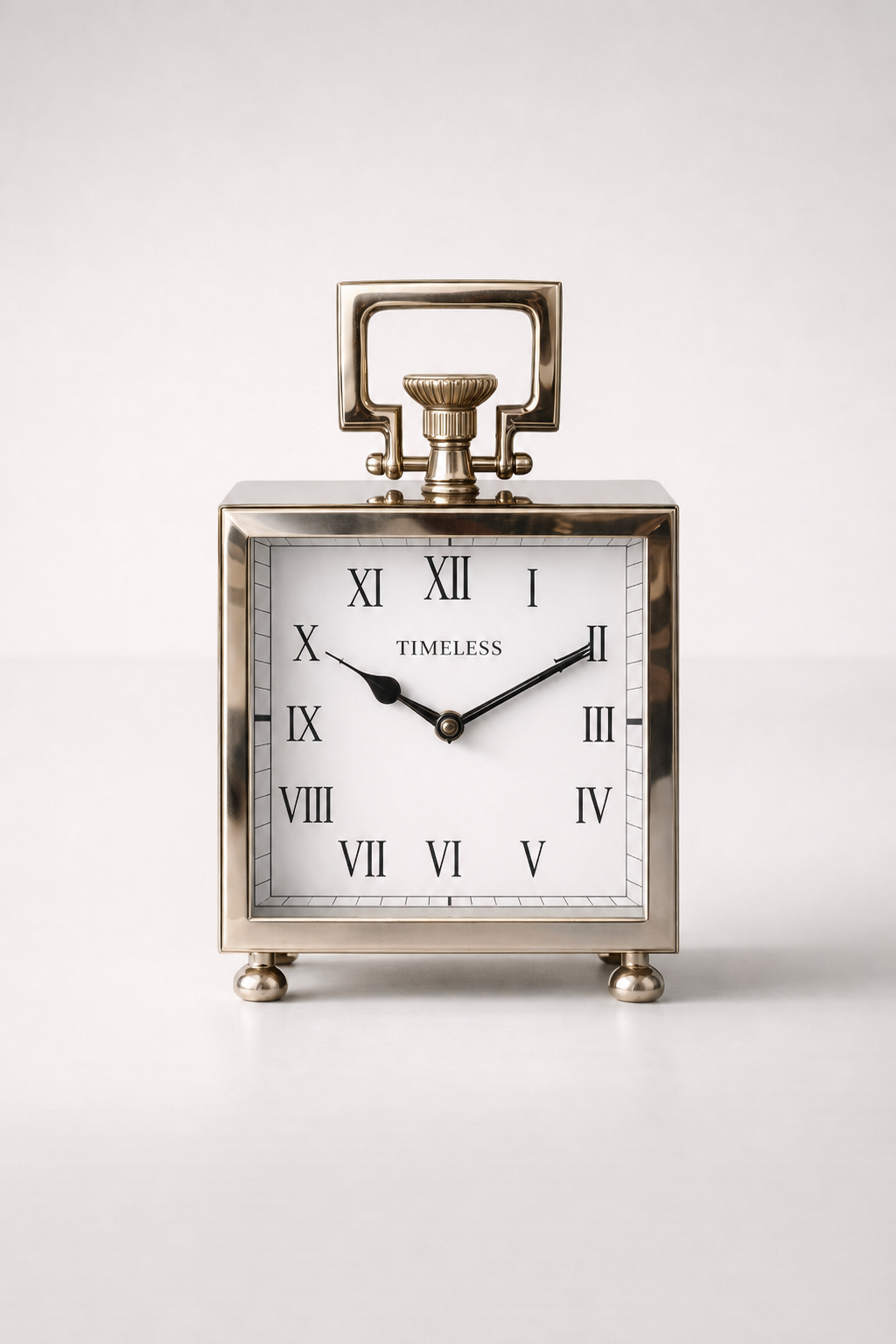 Large Square Nickel Table Clock