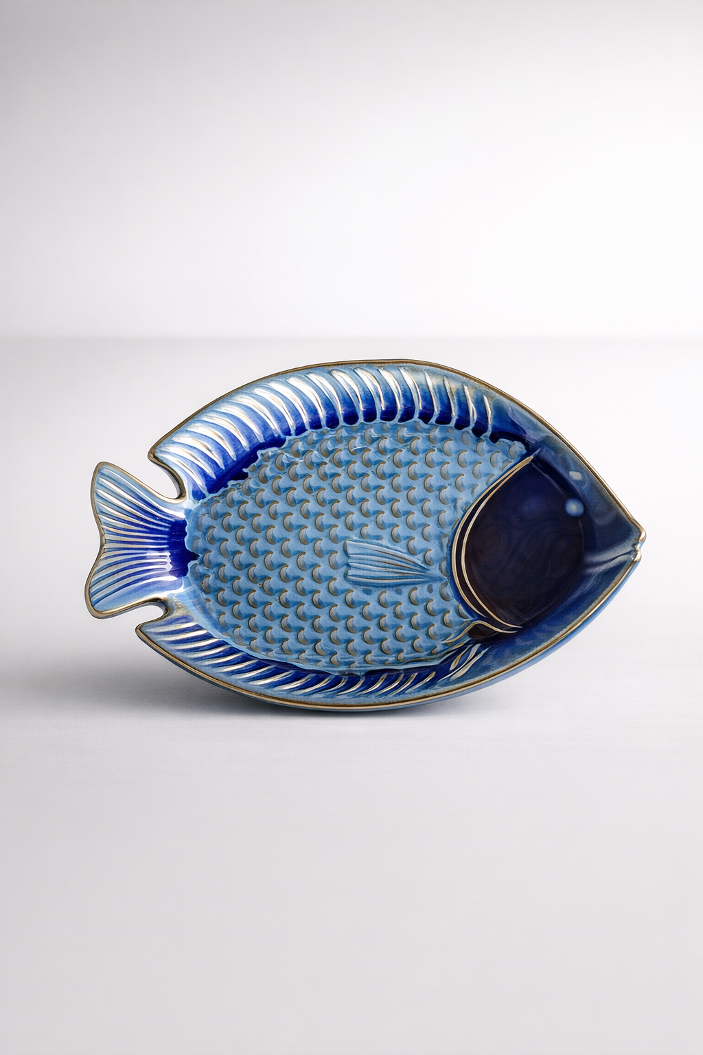 Blue Ceramic Fish Plate