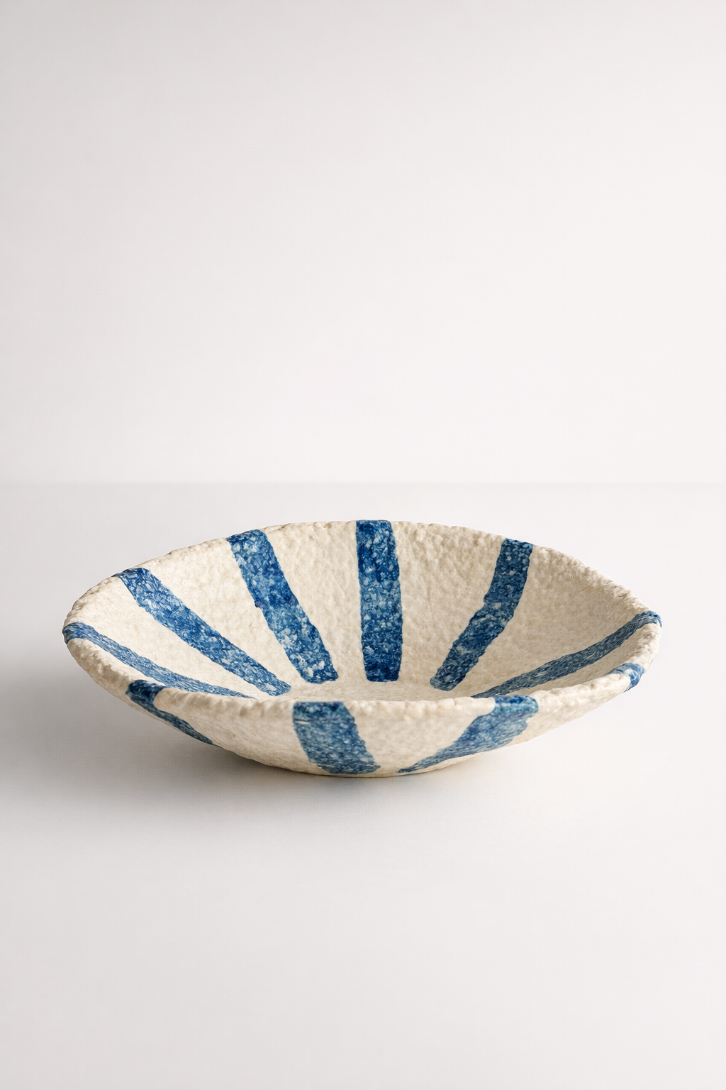 Medium Blue Stripe Ceramic Bowl