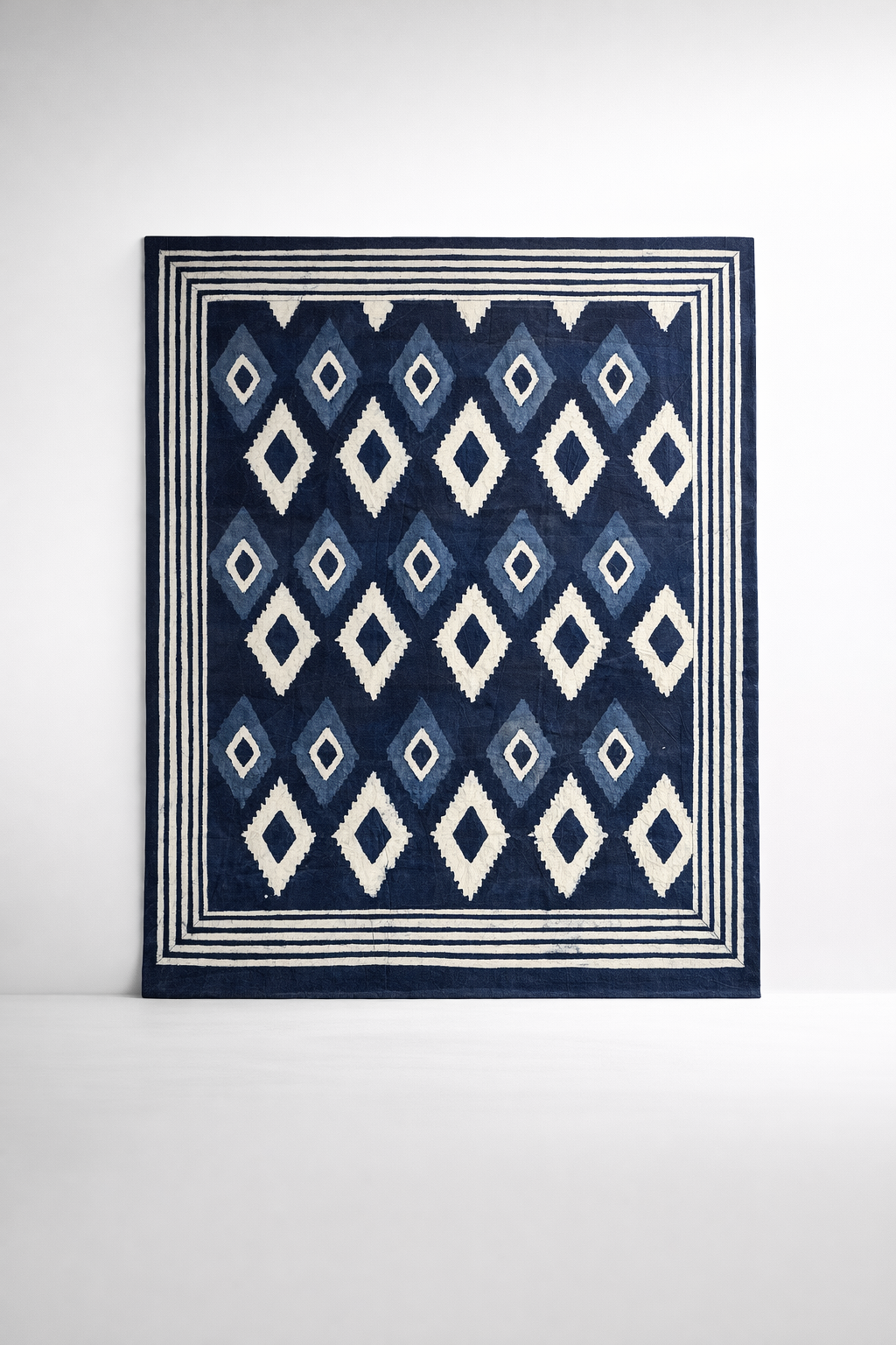 Navy & White Diamond Table Cloth