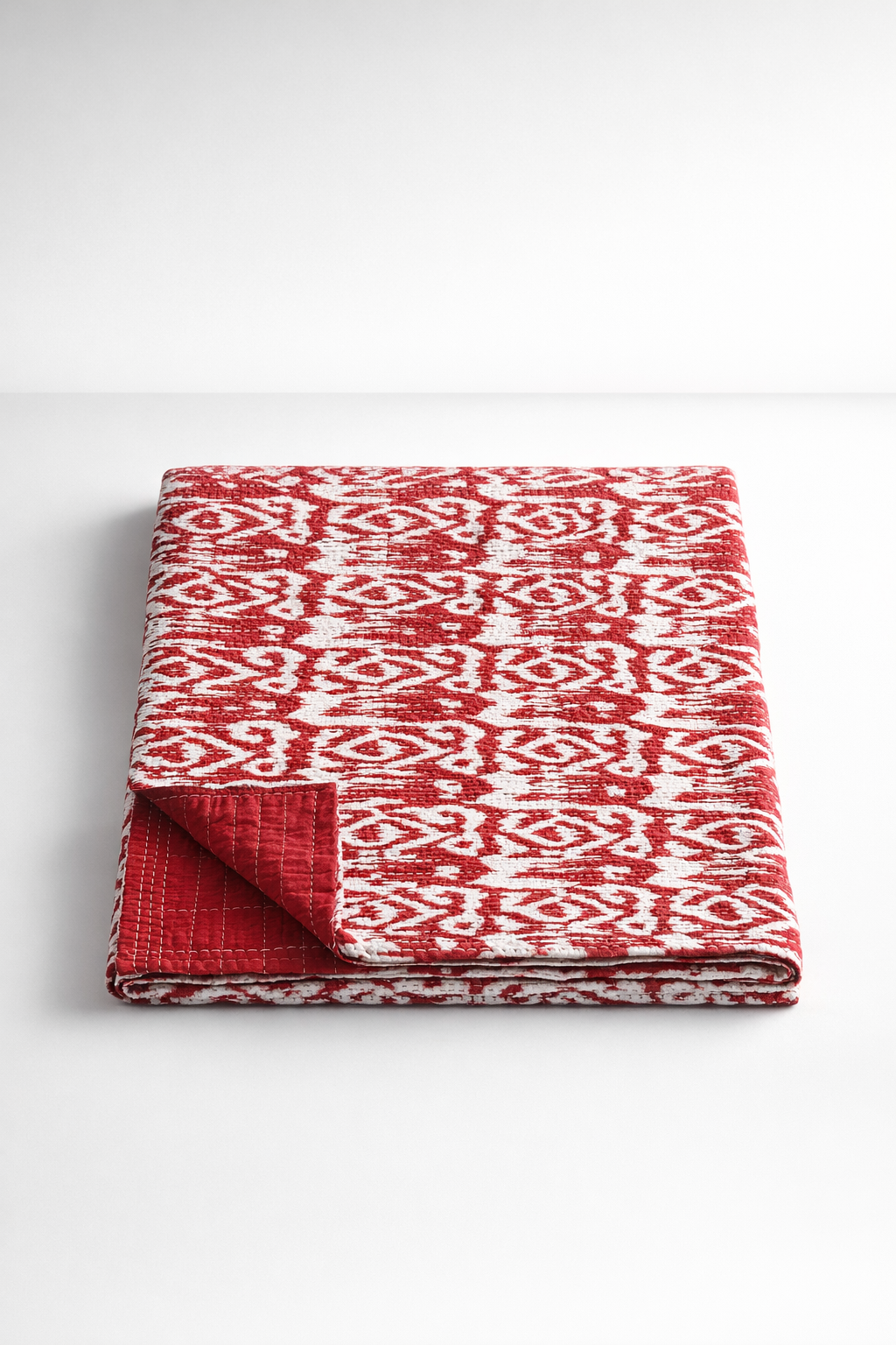 Ikat Red Cotton Throw