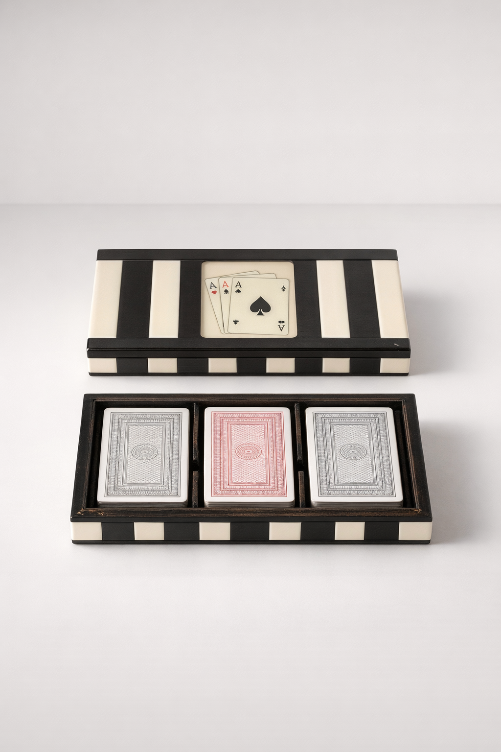 Black & White Triple Card Box