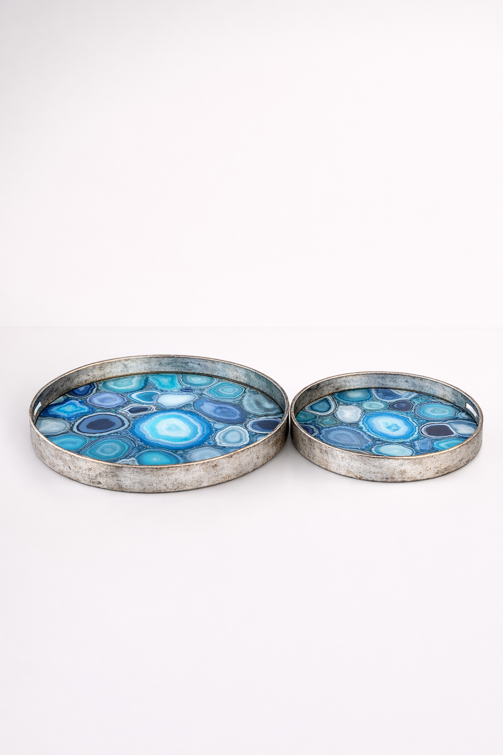 Set Of 2 Blue & Purple Trays