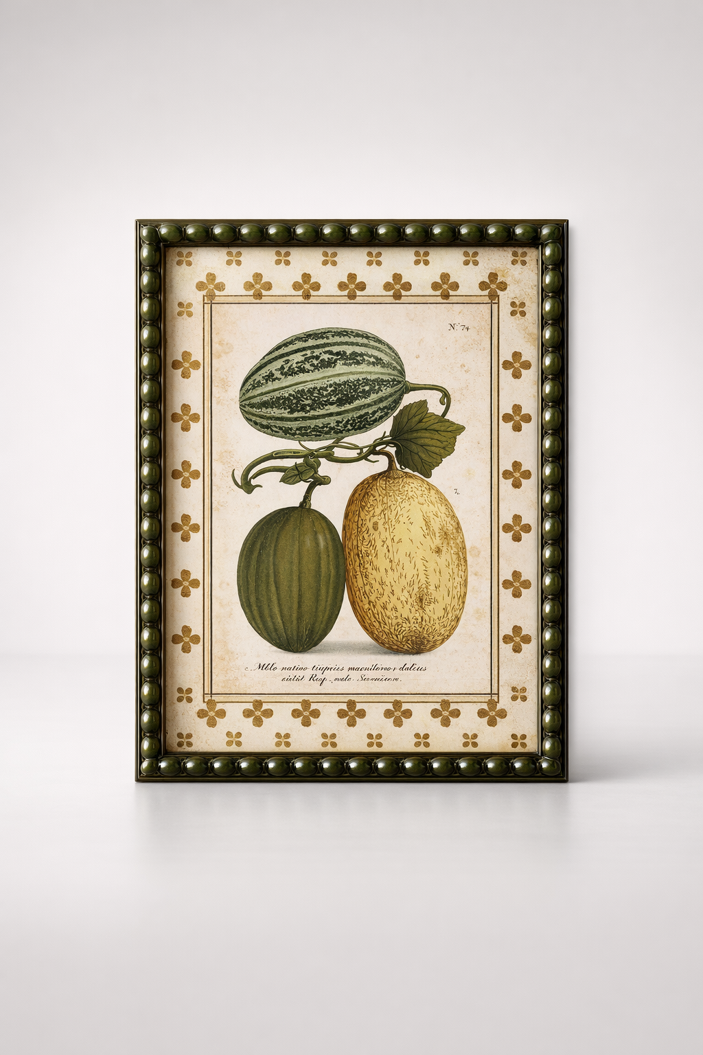 Yellow Melon Picture In Green Bobble Frame