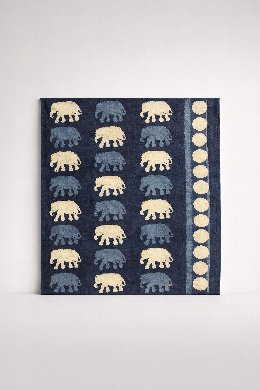 Navy & White Elephants Table Cloth