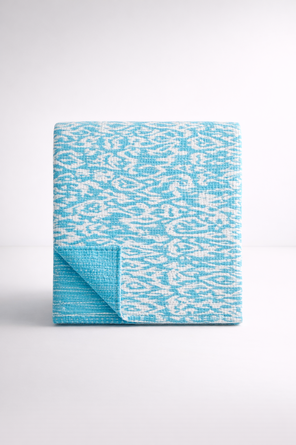 Ikat Turquoise Cotton Throw