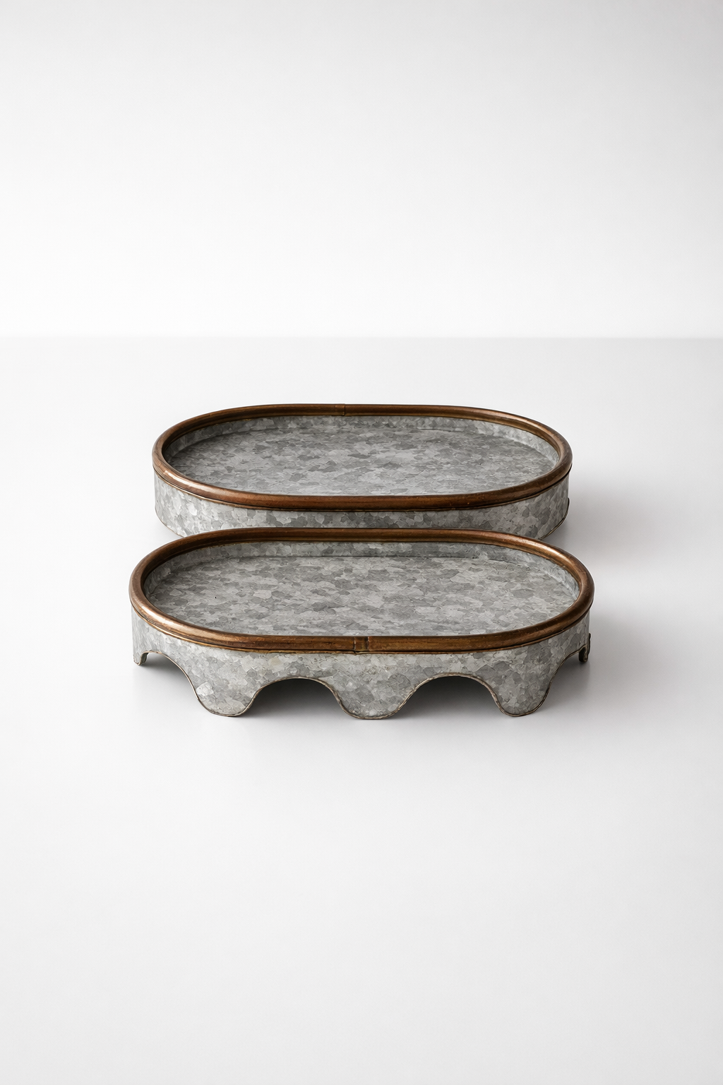Set Of 2 Oval Metal Bases