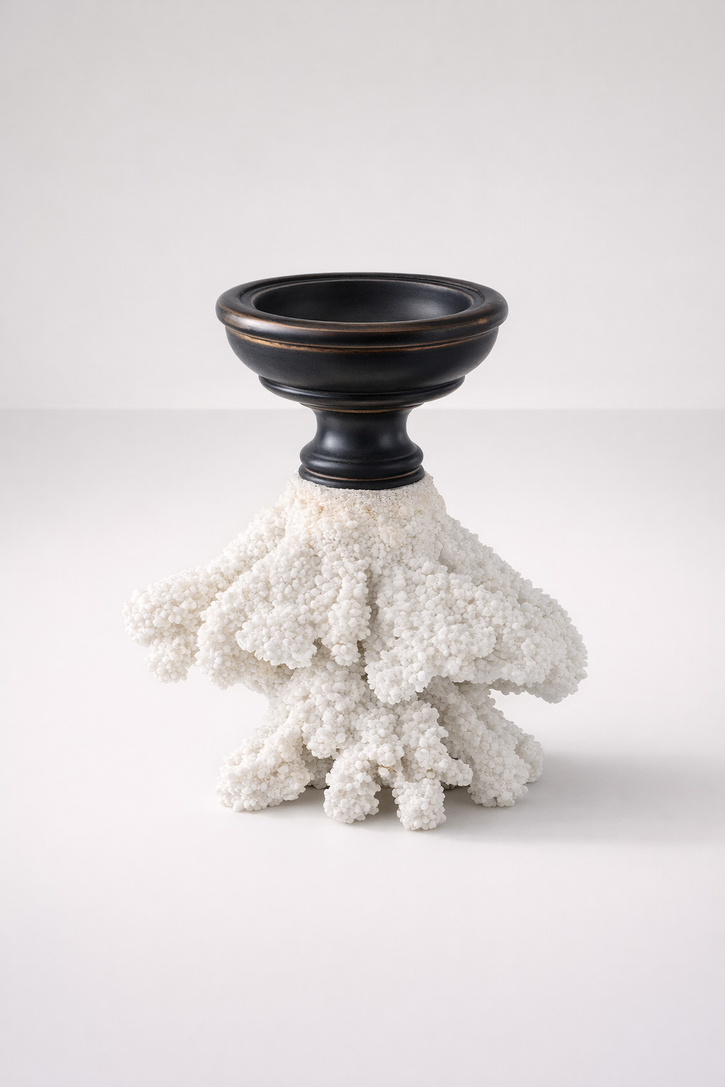 White Coral On Stand Candle Stick
