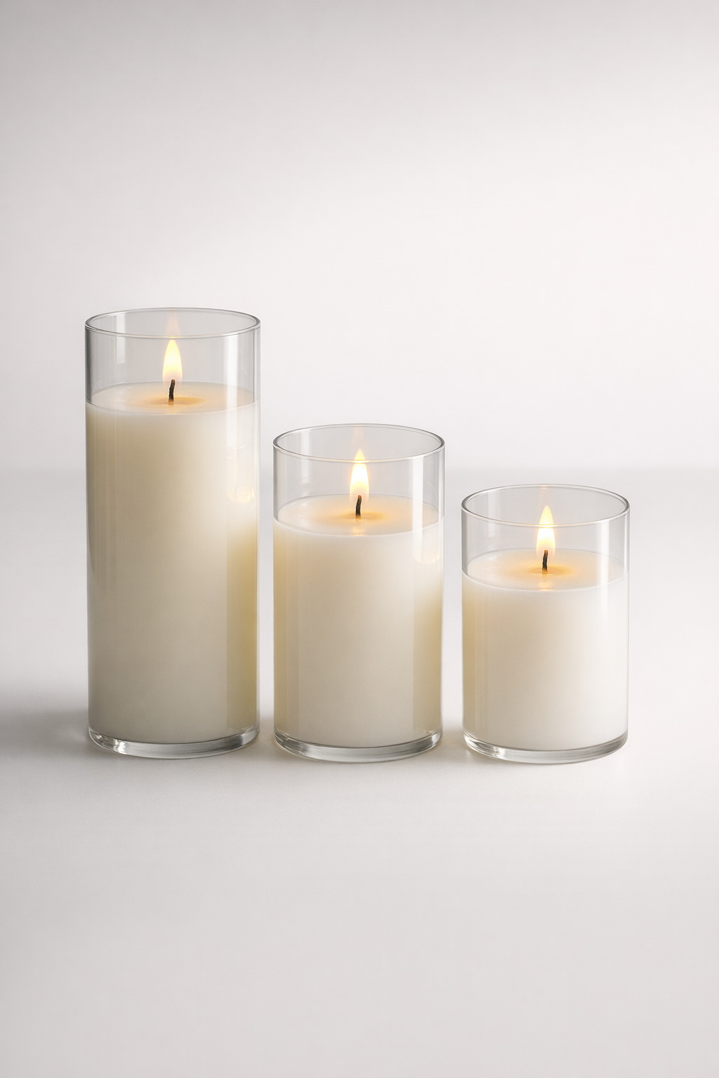 Set Of 3 Wax Candles LED